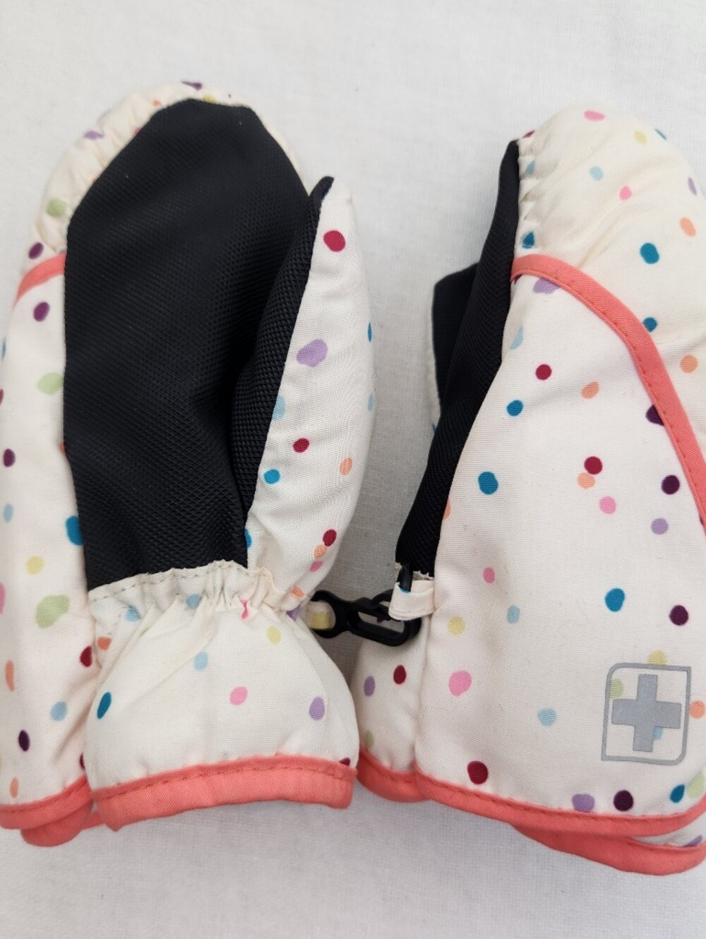 Swiss Tech Toddler Girls OS Polka Dot Mittens Gloves Winter Grips